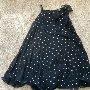 Girls, summer dress black and silver polkadot size 8
